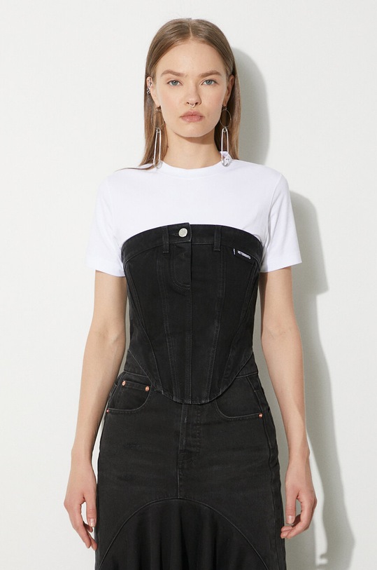 VETEMENTS denim top Denim Corsette Top black WE64TO100B