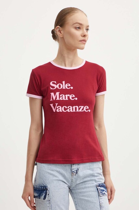 Drivemebikini t-shirt in cotone Sole Mare Vintage granata 2015.DRV.002.BR