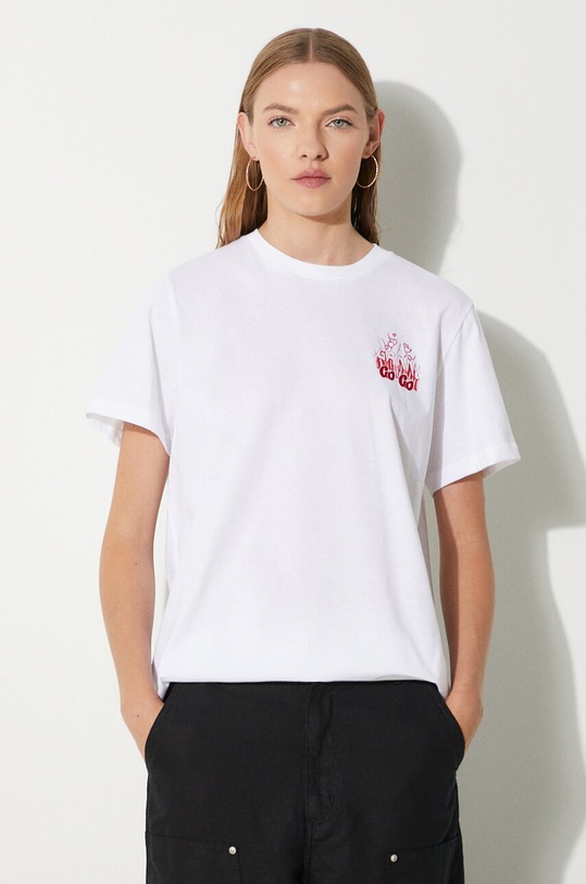 Clothing GANNI cotton t-shirt Thin Jersey GoGo Relaxed T-shirt T3925 white