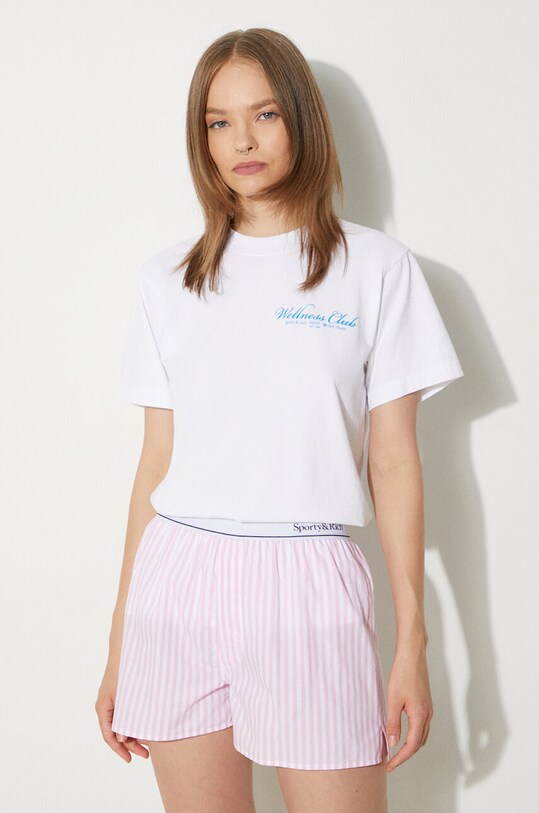 Sporty & Rich cotton t-shirt 1800 Health T-Shirt white TO042S405HW