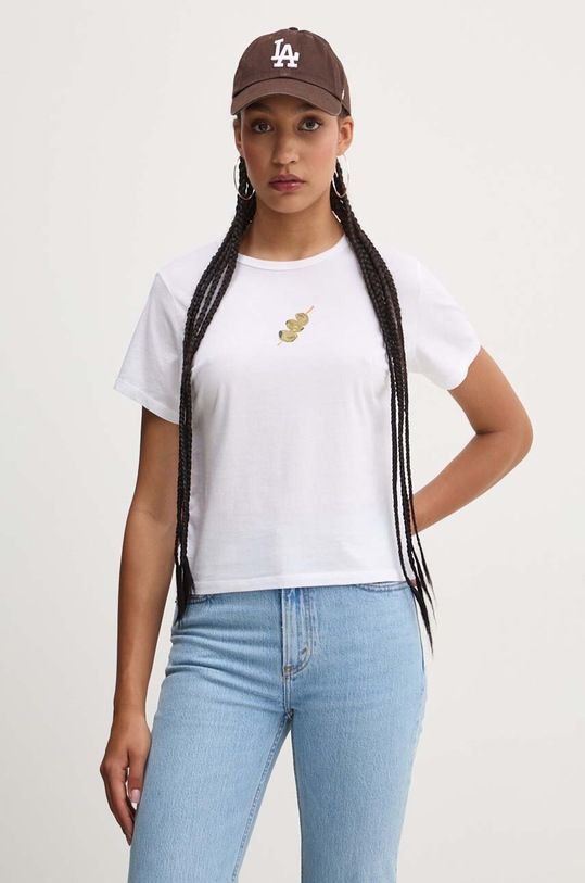 Pamučna majica Abercrombie & Fitch bijela KI157.4084.100