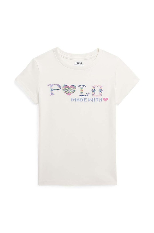 Polo Ralph Lauren t-shirt bawełniany dziecięcy nadruk beżowy 312926209001