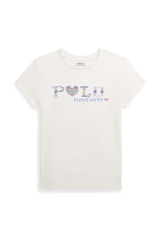 Polo Ralph Lauren t-shirt bawełniany dziecięcy nadruk beżowy 313926209001