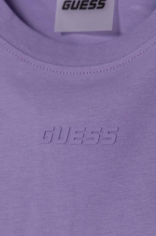 Дівчинка Дитяча бавовняна футболка Guess J3RI47.I3Z14.PPYH фіолетовий
