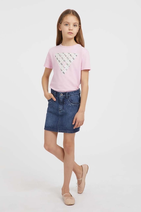 Guess tricou copii print roz J4RI11.K6YW4.PPYH