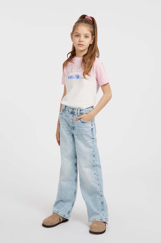 Детская хлопковая футболка Guess хлопок розовый J4RI12.K8HM4.PPYH