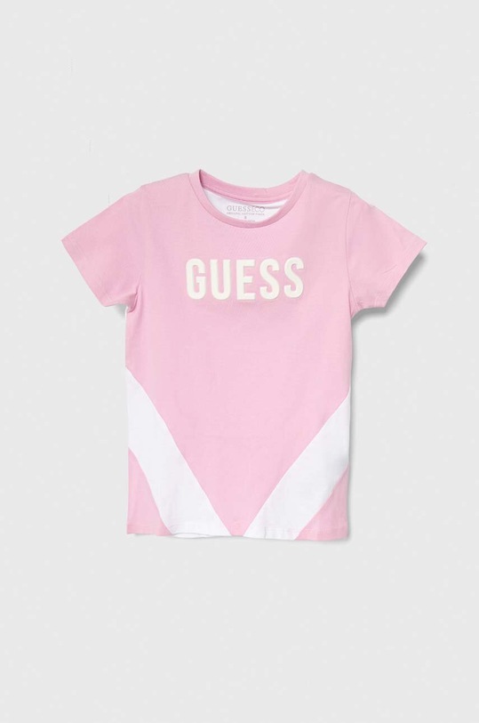Дитяча бавовняна футболка Guess бавовна рожевий J4RI14.K8HM4.PPYH
