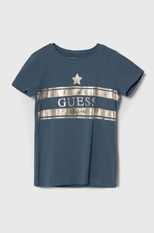 Guess t-shirt dziecięcy z elastanem niebieski J4RI15.K6YW4.PPYH