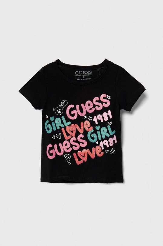 Guess t-shirt dziecięcy z elastanem czarny K4RI03.K6YW4.PPYH