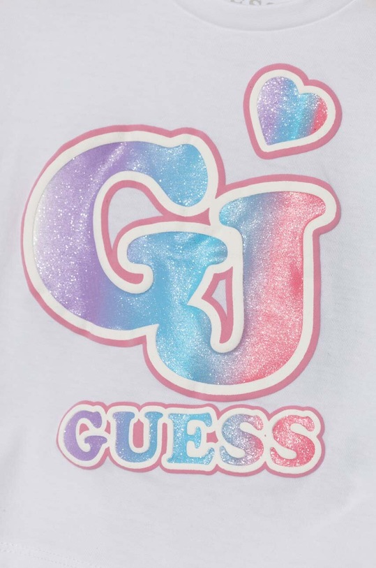 Κοριτσίστικα Παιδικό βαμβακερό μπλουζάκι Guess K4RI28.K8HM0.PPYH λευκό