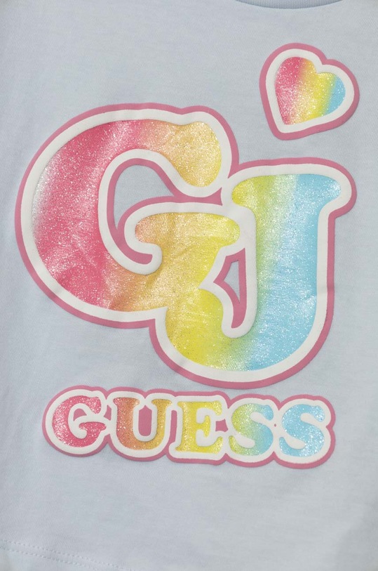 Dziewczynka Guess t-shirt bawełniany dziecięcy K4RI28.K8HM0.PPYH niebieski