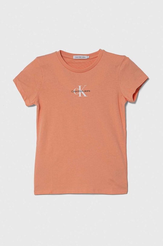 Calvin Klein Jeans t-shirt bawełniany dziecięcy nadruk pomarańczowy IG0IG01470.128.176.PPYH