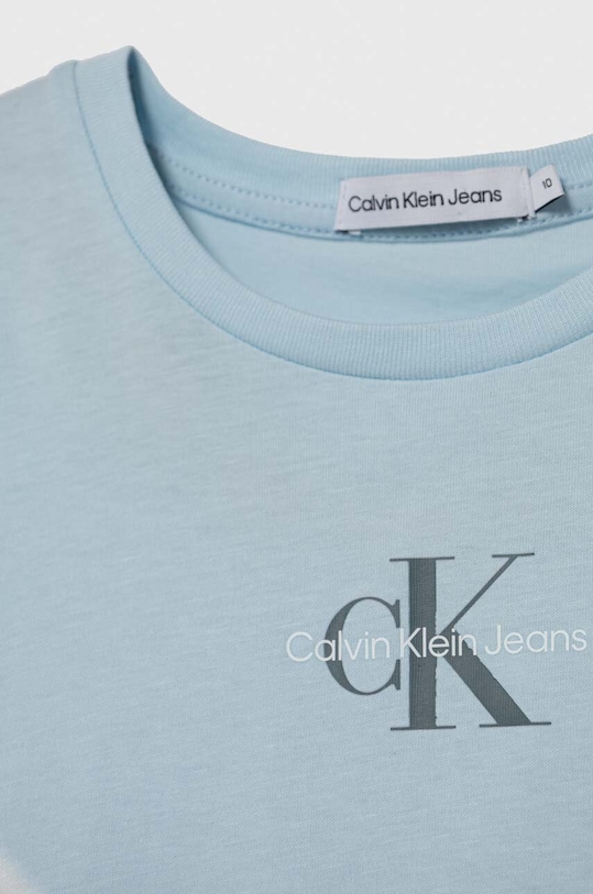 DÍVKA Dětské bavlněné tričko Calvin Klein Jeans IG0IG01470.128.176.PPYH modrá