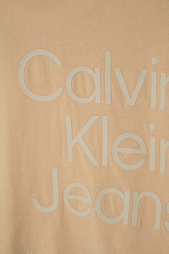 DÍVKA Dětské bavlněné tričko Calvin Klein Jeans IG0IG02346.PPYH béžová