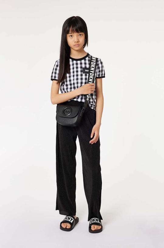 Dkny t-shirt dziecięcy wzorzyste czarny D60096.156.162