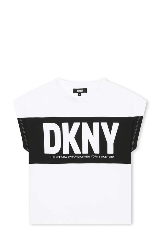 Dětské bavlněné tričko Dkny kulatý bílá D60098.156.162