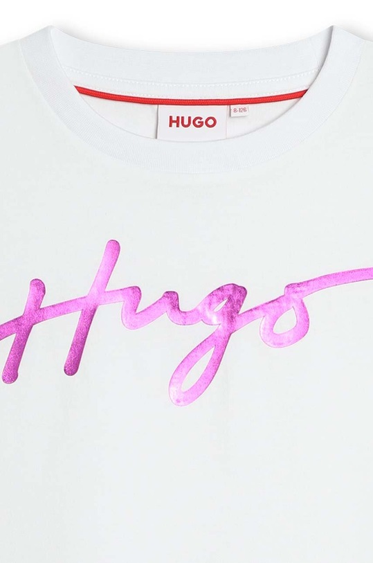 Dziewczynka HUGO t-shirt bawełniany dziecięcy G00061.114.150 biały