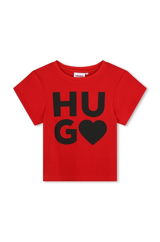 HUGO t-shirt dziecięcy z elastanem czerwony G00063.102.108