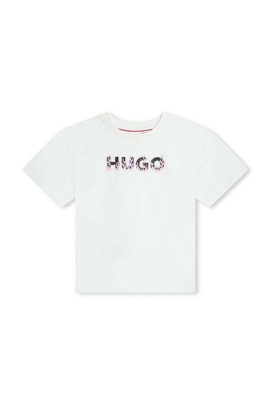 HUGO t-shirt bawełniany dziecięcy nadruk biały G00064.156.162