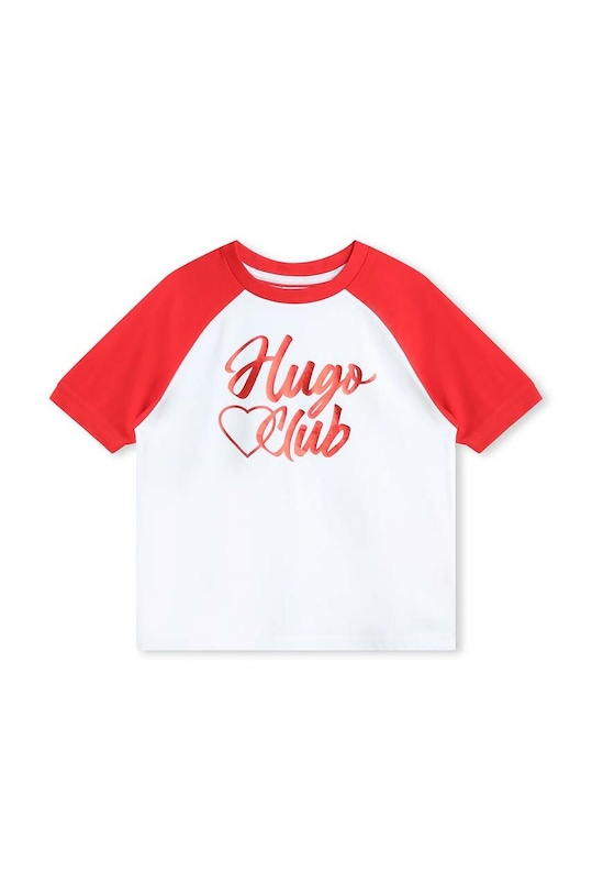 HUGO t-shirt bawełniany dziecięcy G00089.114.150 biały SS24