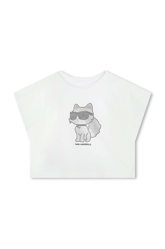 Karl Lagerfeld tricou de bumbac pentru copii print alb Z30113.114.150