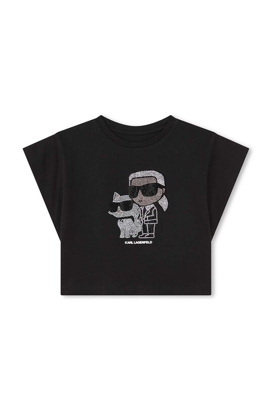 Дитяча бавовняна футболка Karl Lagerfeld бавовна чорний Z30113.114.150