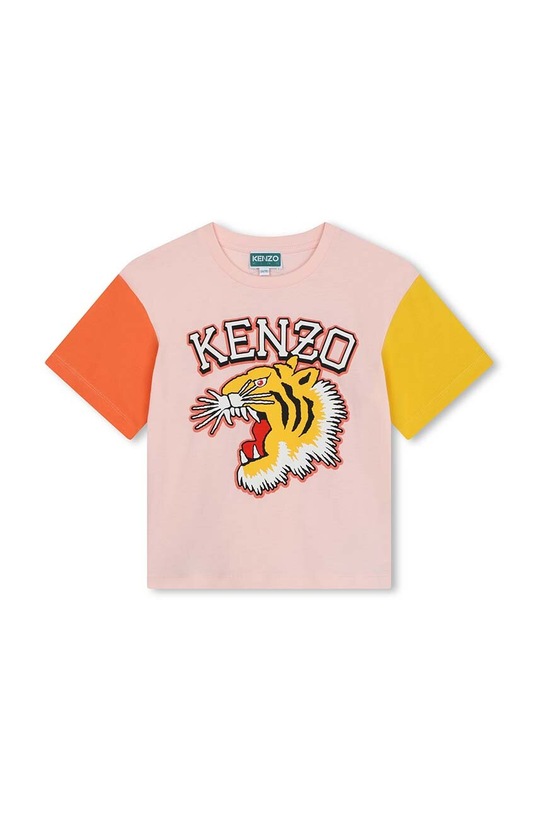 Dětské bavlněné tričko Kenzo Kids kulatý růžová K60268.