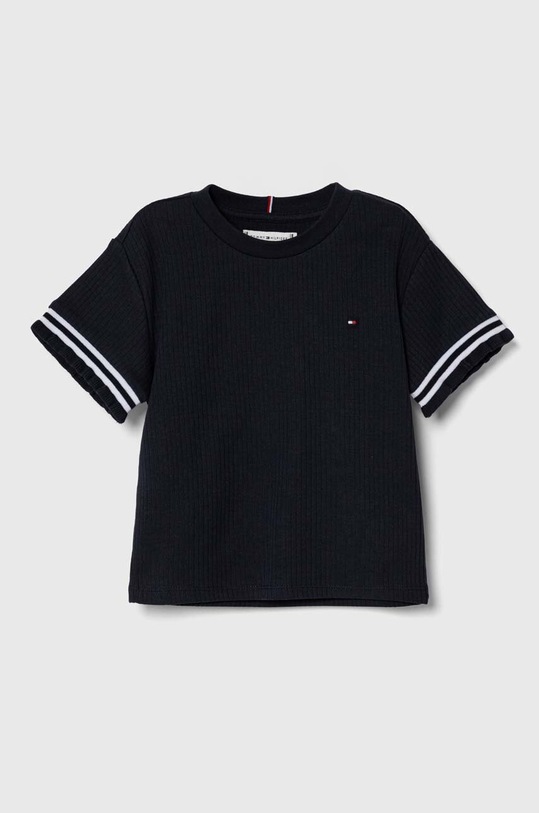 Otroška bombažna kratka majica Tommy Hilfiger Okrogel mornarsko modra KG0KG07743.PPYH