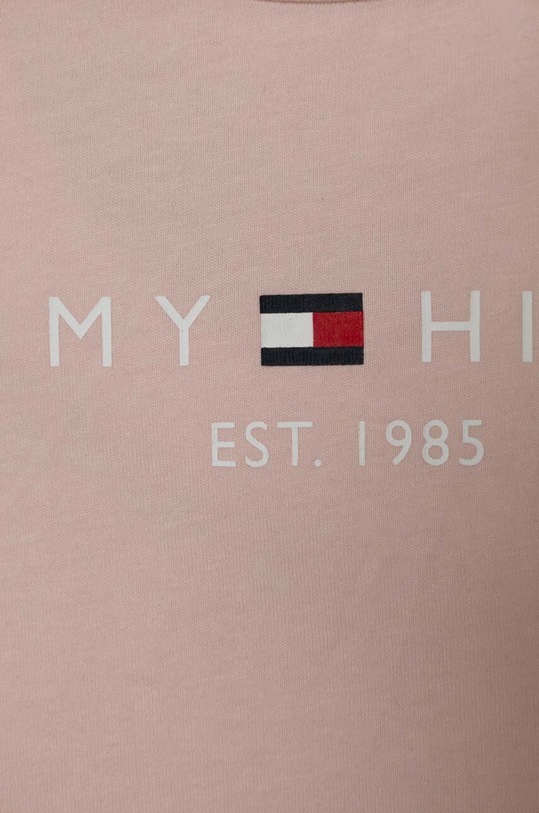 Deklice Otroška bombažna kratka majica Tommy Hilfiger KG0KG05242.128.176.PPYH roza