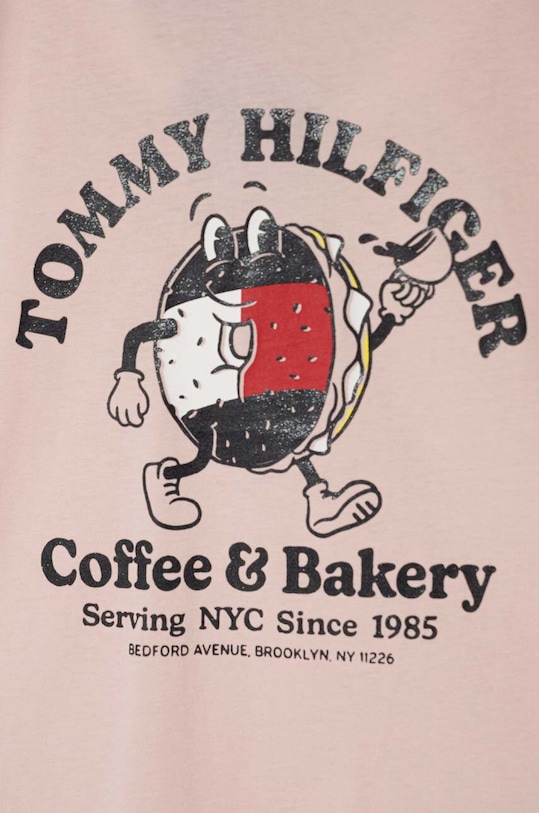 Dziewczynka Tommy Hilfiger t-shirt bawełniany dziecięcy KG0KG07837.128.176.PPYH różowy