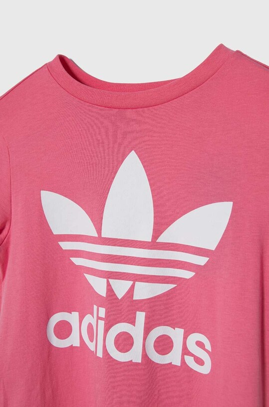 Fete adidas Originals tricou de bumbac pentru copii TREFOIL TEE IN8445 roz