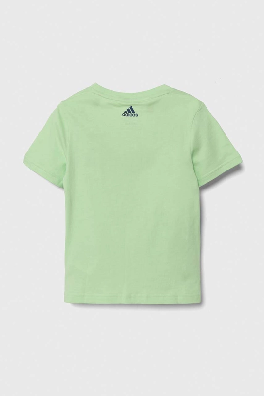 adidas t-shirt bawełniany dziecięcy IS2665 zielony SS24