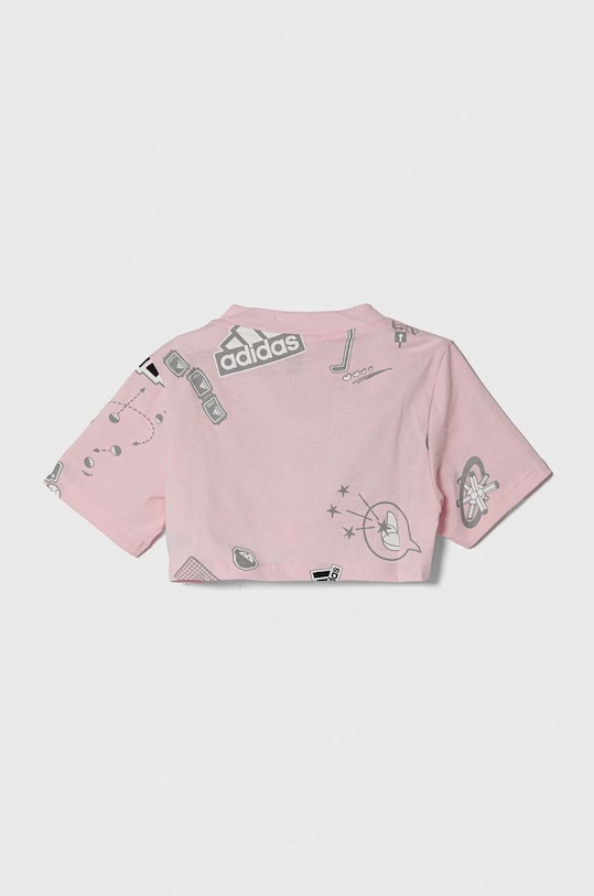 Дитяча бавовняна футболка adidas IS3769 рожевий SS24