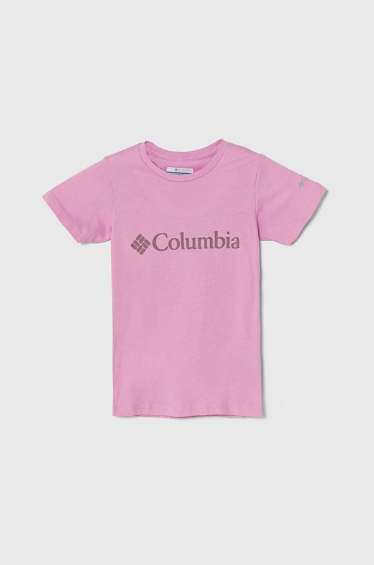 Dječja pamučna majica kratkih rukava Columbia Mission Lake Short print roza 1989791.G