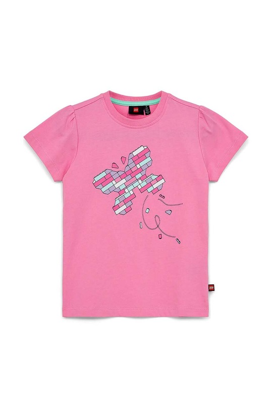 Lego t-shirt bawełniany dziecięcy nadruk różowy 12011180