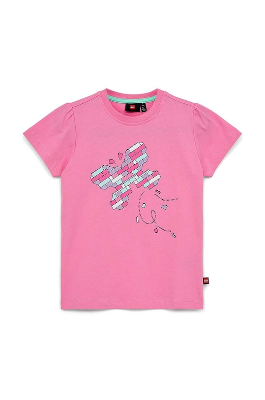 Lego t-shirt bawełniany dziecięcy nadruk różowy 12011180