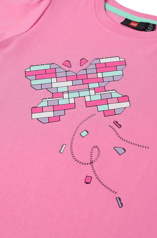 Dziewczynka Lego t-shirt bawełniany dziecięcy 12011180 różowy