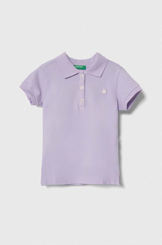 Dětské polo tričko United Colors of Benetton s elastanem fialová 3WG9G300A.P.Seas.PPYH
