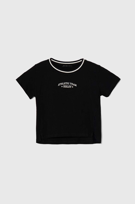 Sisley tricou de bumbac pentru copii imprimeu negru 3096X1048.G.Seasonal