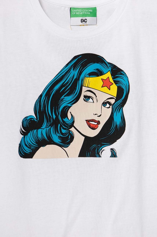 Dziewczynka United Colors of Benetton t-shirt bawełniany dziecięcy 3096C10IO.G.Seasonal biały