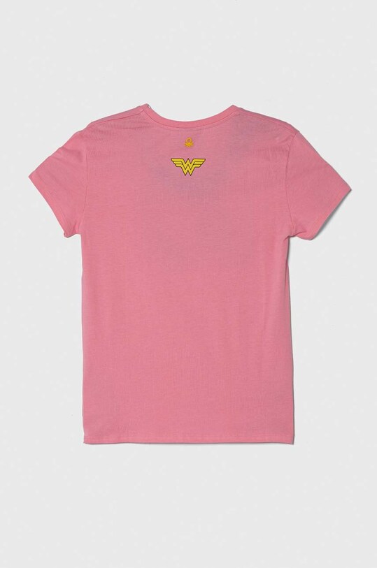 United Colors of Benetton tricou de bumbac pentru copii 3096C10IO.G.Seasonal roz SS24