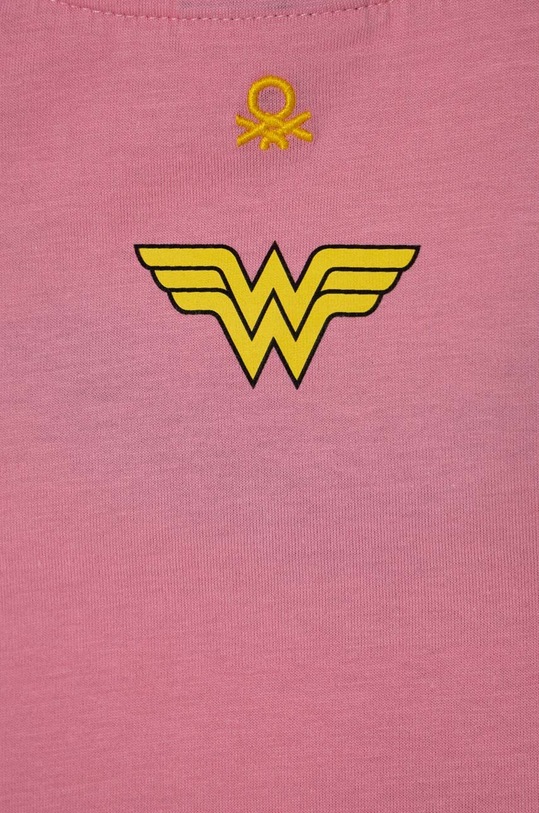United Colors of Benetton t-shirt bawełniany dziecięcy różowy 3096C10IO.G.Seasonal