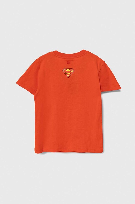 Detské bavlnené tričko United Colors of Benetton 3096G10E9.P.Seasonal červená SS24