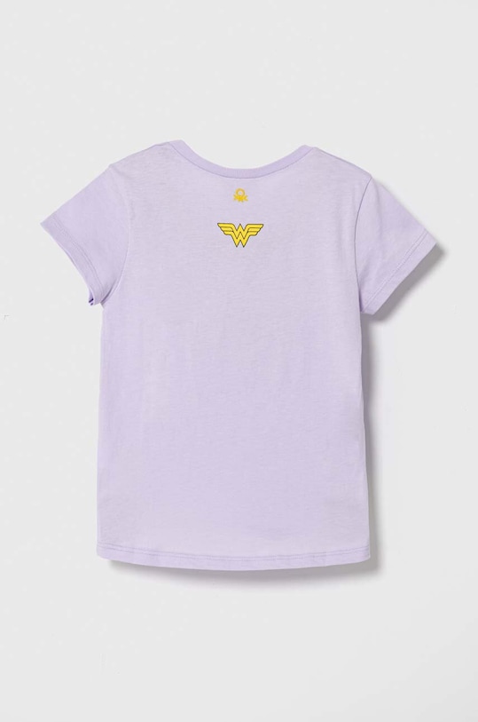 Dječja pamučna majica kratkih rukava United Colors of Benetton 3096G10EC.P.Seasonal ljubičasta SS24