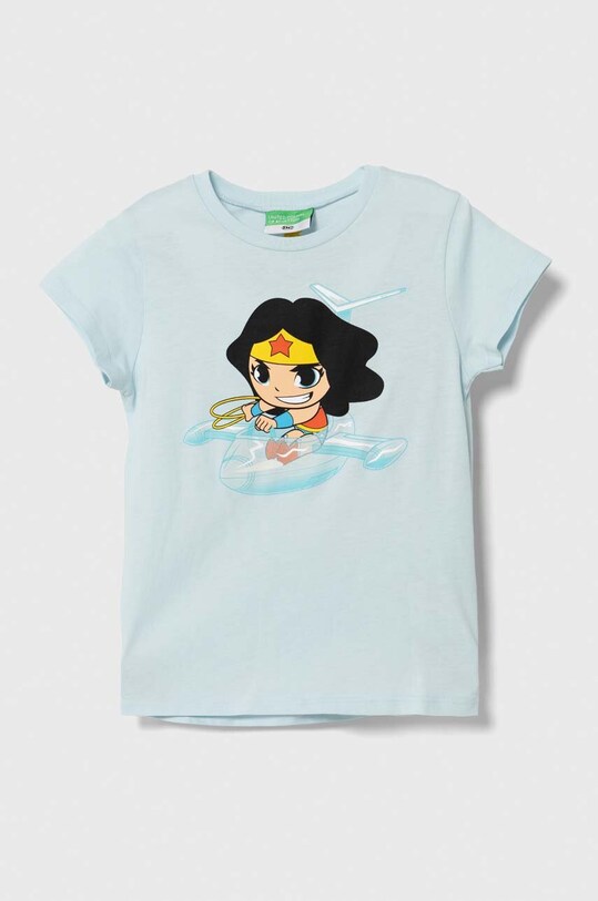 Детская хлопковая футболка United Colors of Benetton хлопок голубой 3096G10EC.P.Seasonal