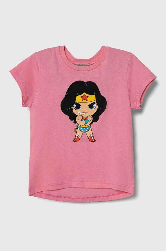 Дитяча бавовняна футболка United Colors of Benetton бавовна рожевий 3096G10EC.P.Seasonal