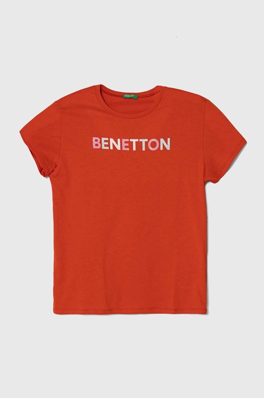 Dječja pamučna majica kratkih rukava United Colors of Benetton pamuk narančasta 3I1XC10H8.G.Seasonal