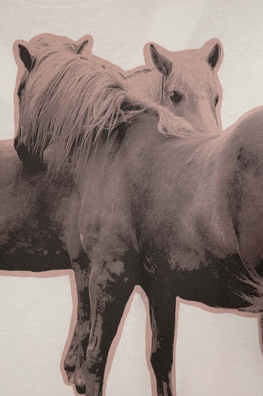 Dziewczynka United Colors of Benetton t-shirt bawełniany dziecięcy 3I1XC10HS.G.Seasonal beżowy