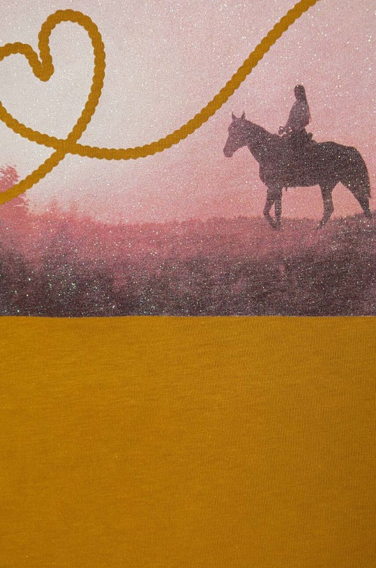 Девочка Детская хлопковая футболка United Colors of Benetton 3I1XC10HS.G.Seasonal жёлтый