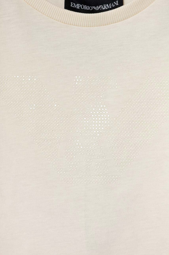 Девочка Детская хлопковая футболка Emporio Armani 3D3T17.3J51Z бежевый